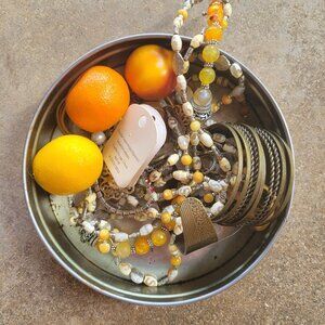 one pound jewelry lot pirate orange inspired gemstone glass pendant handmade